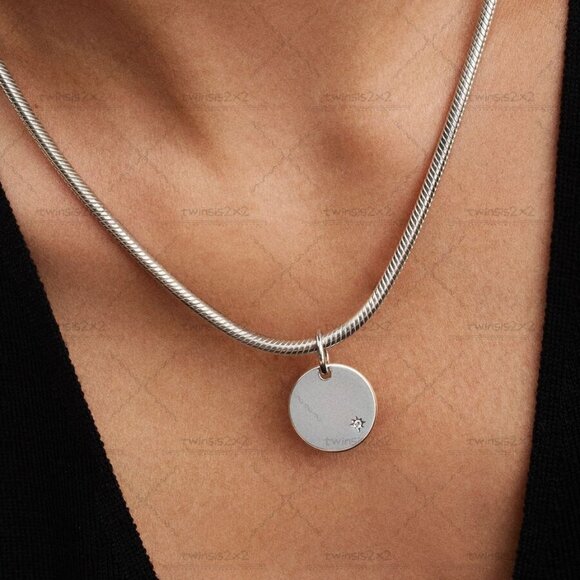 Pandora Engravable Lab-Grown Diamond Tag Pendant - Picture 2 of 2